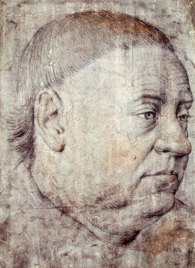 Dibujo para el retrato de Guillaume Jouvenel des Ursins, canciller de Carlos VII, de Jean Fouquet (hacia 1415-circa 1481) de Jean Fouquet