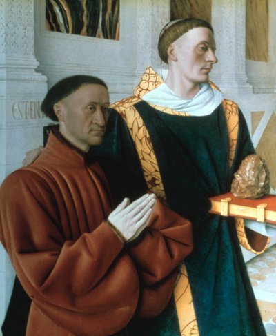 Etienne Chevalier y San Esteban, c1450 de Jean Fouquet