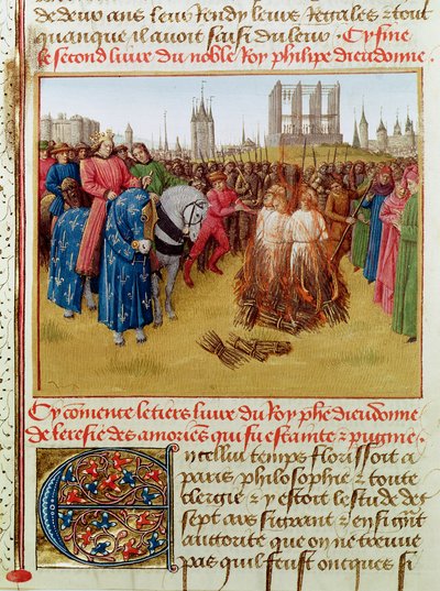 Fr 6465 f.236 Súplica de los herejes en 1210 de Jean Fouquet