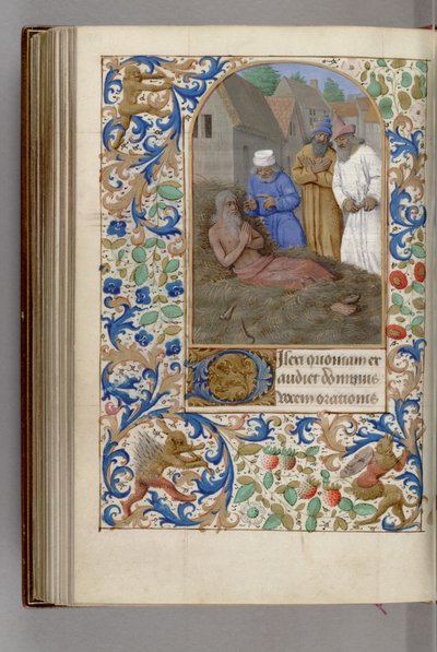 Job en el estercolero Libro de Horas, 1450-1499 de Jean Fouquet