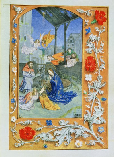 Ms 71 La Natividad, de Horas de Etienne Chevalier, c.1445 (vitela) de Jean Fouquet