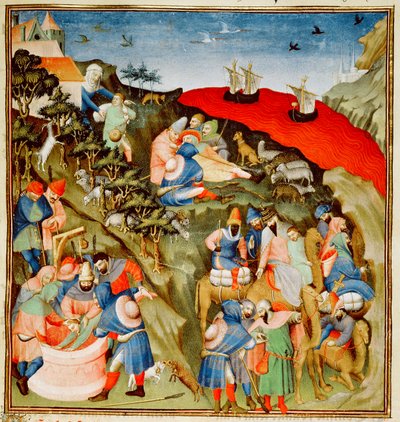 Ms Fr.247 f.25 La historia de José, ilustración, de 