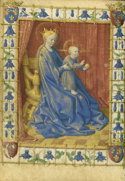 La Virgen y el Niño entronizados de las Horas de Simon de Varie de Jean Fouquet