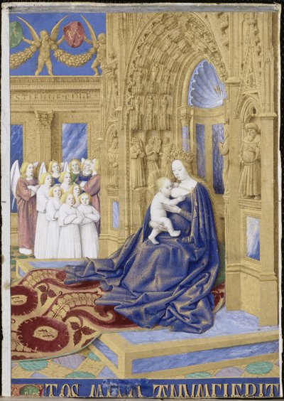 La Virgen y el Niño entronizados Horas de Étienne Chevalier de Jean Fouquet
