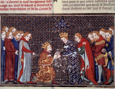 El tributo del Rey Eduardo III de Inglaterra a Felipe VI de Valois, Rey de Francia, en 1330 de Jean Fouquet