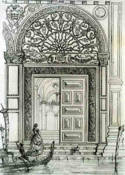 Entrada al Palacio Ducal desde el agua, en Venecia, de 