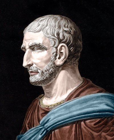 Retrato de Lucio Junio Bruto - Lucius Iunius Brutus (509-545 a.C.) - legendario fundador de la República Romana - grabado por Jean François Janinet (1752-1814) de Jean Francois (after) Janinet