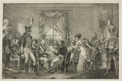 Napoleón en el Palacio del Gran Duque en Florencia, placa trece de La Vida Política y Militar de Napoleón de Jean Francois Bosio