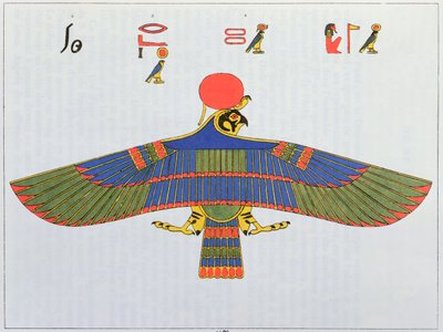 El dios Horus representado en forma de halcón, 1823 de Jean Francois Champollion