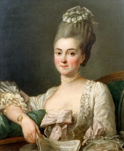 Retrato de una dama con una partitura en la mano de Jean Francois Colson