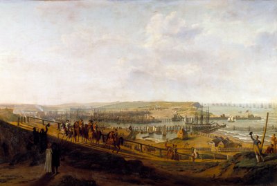 El emperador Napoleón I visita el campamento de Boulogne en julio de 1804 de Jean Francois Hue