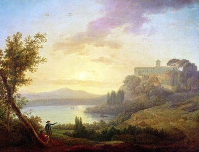 Paisaje italiano, puesta de sol de Jean Francois Hue