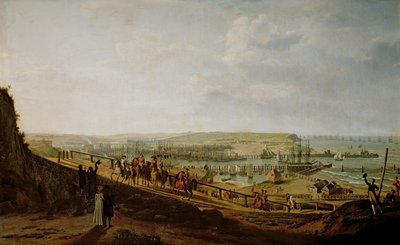 Napoleón I (1769-1821) Visitando el Campamento en Boulogne en julio de 1804, 1806 de Jean Francois Hue
