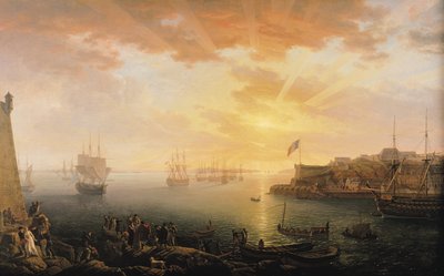 Vista del puerto de Brest, 1796 de Jean Francois Hue