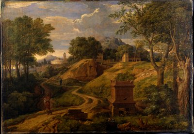 Paisaje clásico con una mujer cargando un niño, c.1650-75 de Jean Francois I Millet