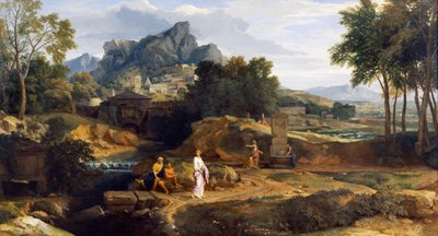 Paisaje con figuras (óleo sobre lienzo) de Jean Francois I Millet