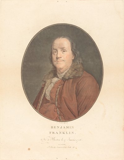 Benjamin Franklin, 1789 de Jean Francois Janinet, Joseph Siffred Duplessis
