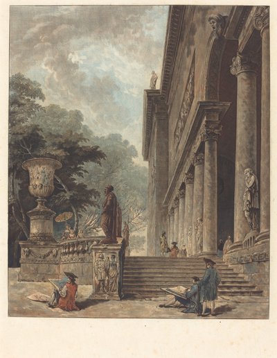 Columnata y jardines del Palacio Medici de Jean Francois Janinet