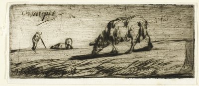 Una oveja pastando de Jean Francois Millet