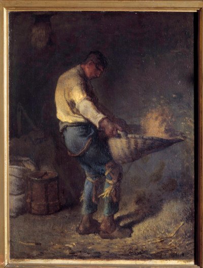 Un Vanneur Pintura de Jean Francois Millet (1814-1875) siglo XIX de Jean Francois Millet