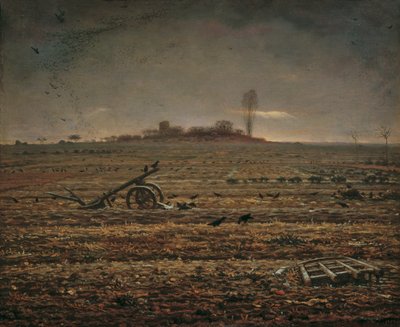 La llanura de Chailly con grada y arado de Jean Francois Millet
