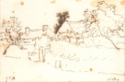 Un patio entre árboles, Vichy (Allier) de Jean Francois Millet