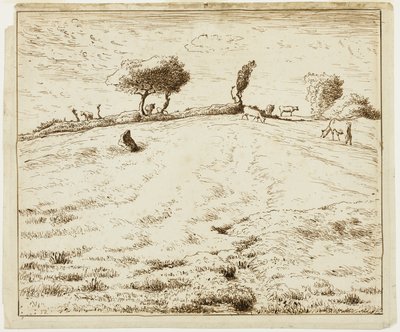 Paisaje - Ladera en Gruchy, Normandía de Jean Francois Millet