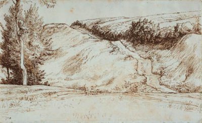 Paisaje con ladera cerca de Vichy de Jean Francois Millet