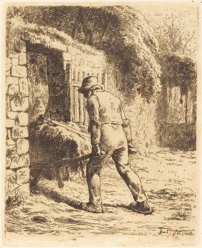 Hombre con carretilla de Jean Francois Millet