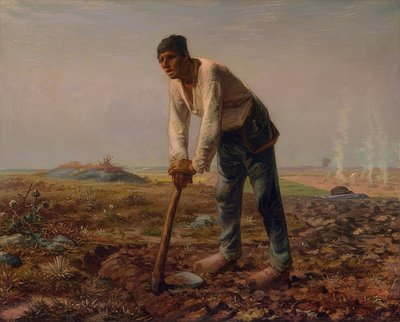 Hombre con una azada de Jean Francois Millet