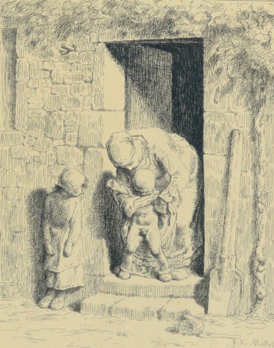 Cuidado maternal, 1862 de Jean Francois Millet