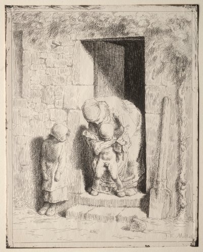 Precaución maternal de Jean Francois Millet