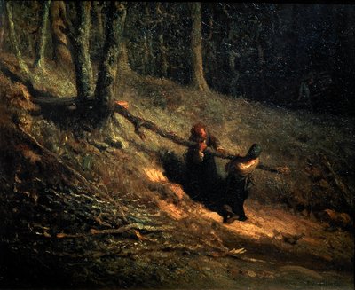 Campesinas con leña Les Charbonnieres, c1852 de Jean Francois Millet