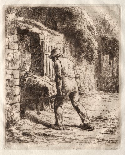 Campesino con una carretilla de Jean Francois Millet