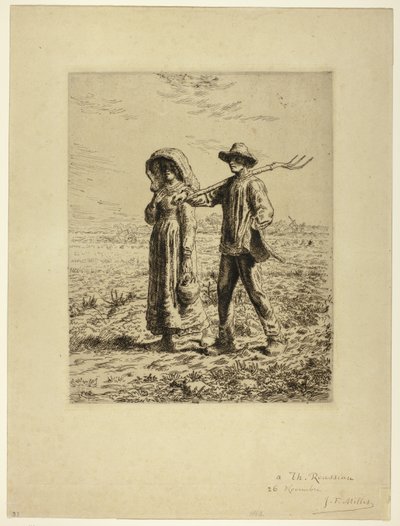 Campesinos yendo a trabajar de Jean Francois Millet