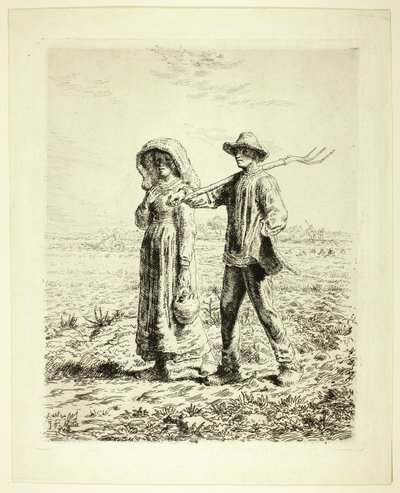 Campesinos yendo a trabajar de Jean Francois Millet