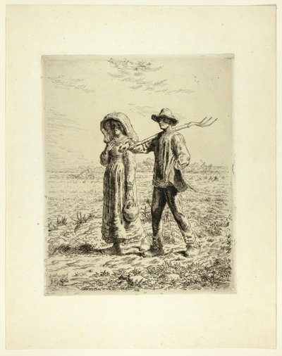 Campesinos yendo a trabajar de Jean Francois Millet