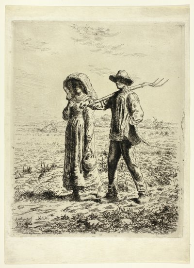 Campesinos yendo a trabajar de Jean Francois Millet