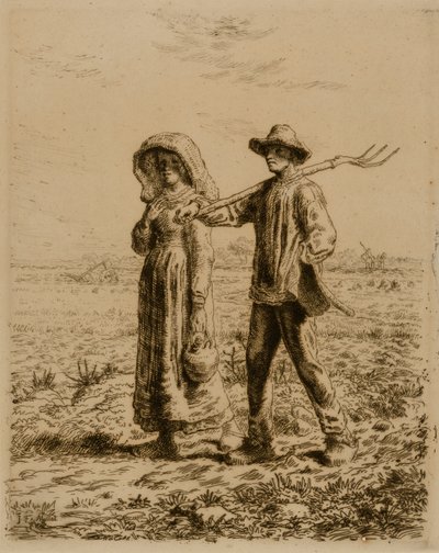 Campesinos a la obra de Jean Francois Millet