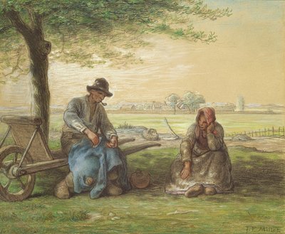 Campesinos descansando, c.1866 de Jean Francois Millet
