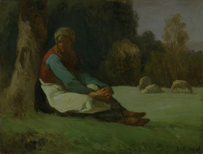 Pastora sentada, c1850s de Jean Francois Millet