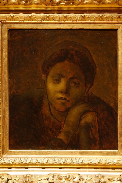 Pastor descansando en su bastón, 1872 de Jean Francois Millet