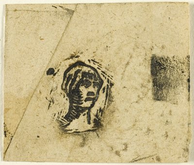 Bocetos, fragmento: Cabeza de una mujer con pañuelo de Jean Francois Millet