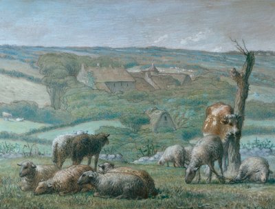 La granja en Lieu-Bailly, 1871 de Jean Francois Millet