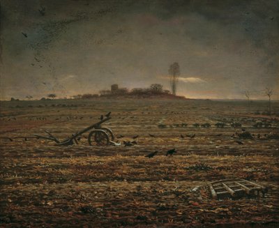 La Llanura de Chailly con Rastra y Arado de Jean Francois Millet