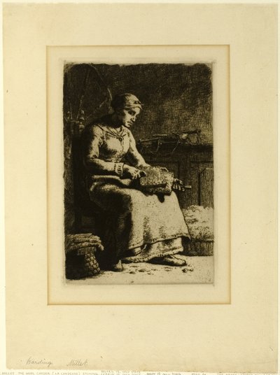 El tarjetero de lana de Jean Francois Millet