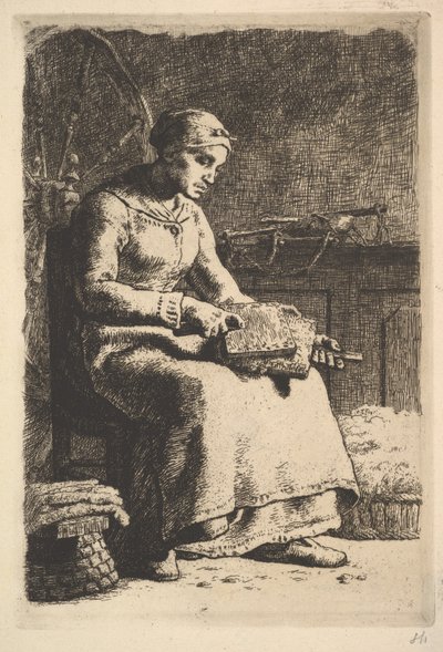 El Cardador de Lana, ca. 1855-56 de Jean Francois Millet
