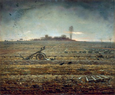 La llanura de Chailly con rastrillo y arado de Jean Francois Millet