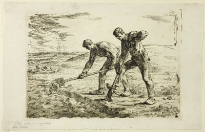 Dos hombres cavando de Jean Francois Millet