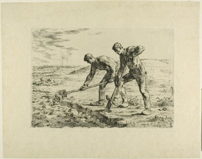 Dos hombres cavando de Jean Francois Millet